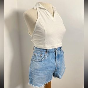 Open Back Halter Crop Top